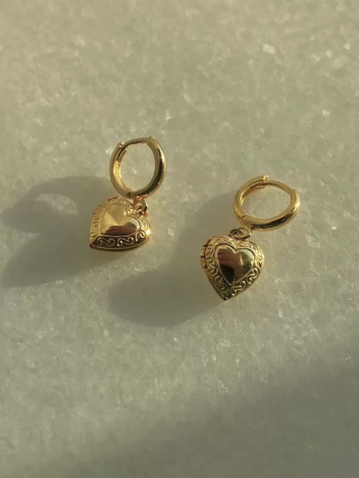 VINTAGE HEART Locket Drop Earrings
