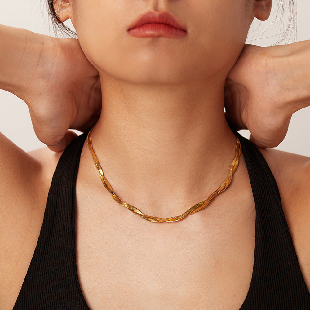 SNAKE - Double Layer Cross Necklace
