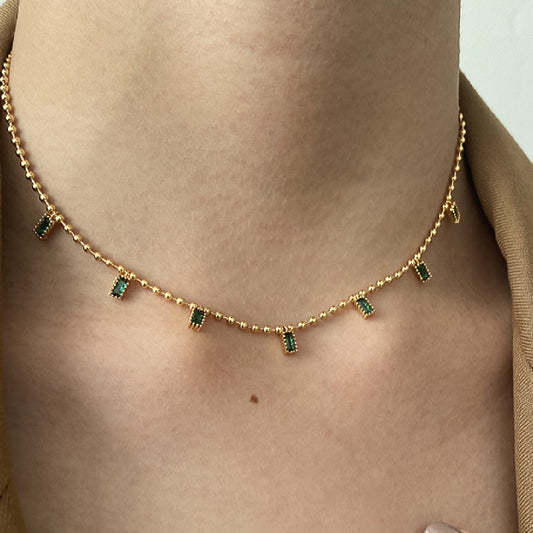 EMERALD DREAM - Square Pendant Necklace