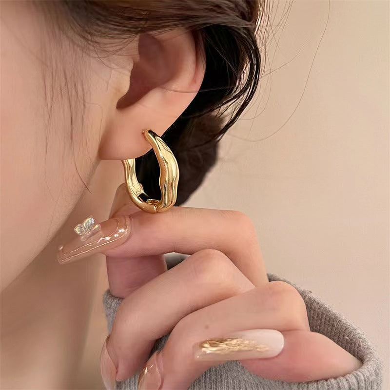 irregular wavy earring